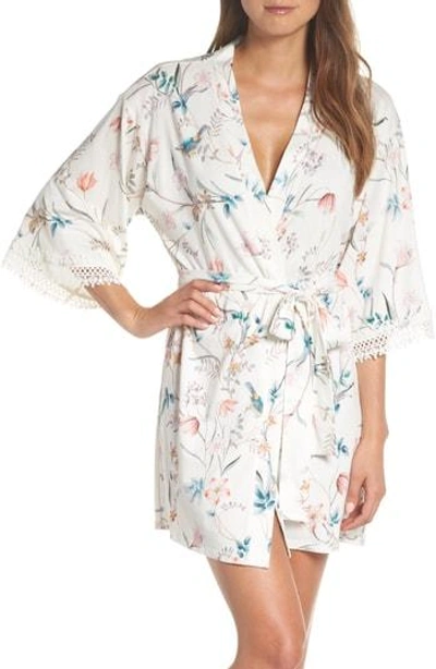 Flora Nikrooz Irene Floral Knit Cover-up Robe In Ivory