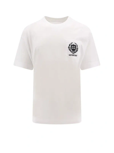 Givenchy Branded Cotton T Shirt In White