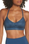 Alo Yoga Sunny Strappy Yoga Bra In Eclipse Glossy