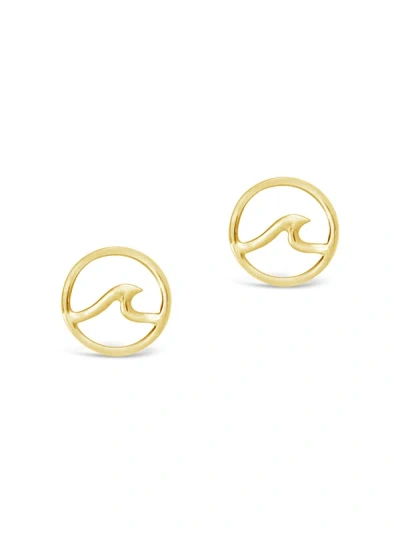 Sterling Forever Sterling Silver Wave Studs In Gold