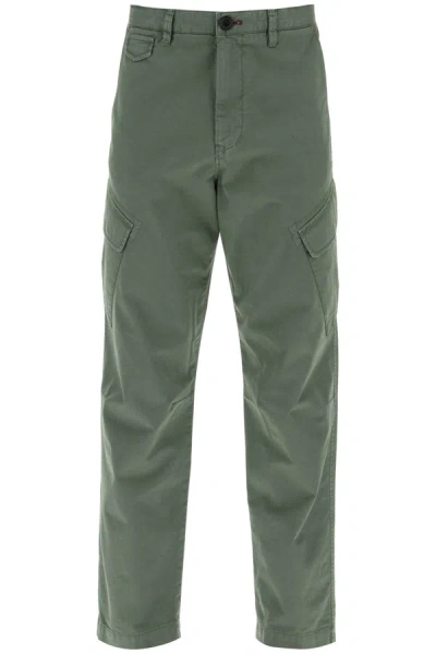 Ps By Paul Smith Trouseraloni Cargo In Cotone Stretch In Green