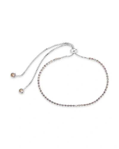 Sterling Forever Cz Slider Bracelet[silver/rosaline]