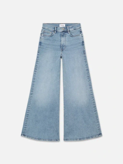 Frame Le Palazzo Crop Wide Leg Jeans In Light Blue
