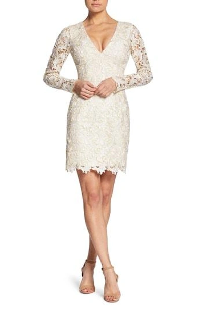 Dress The Population Kathrine Lace Sheath Dress In Cream