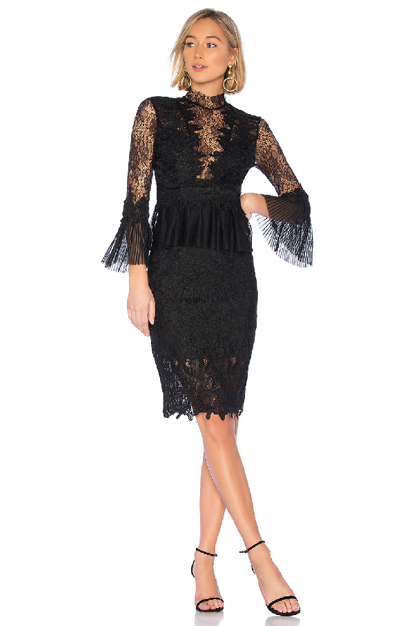 lace bell sleeve sheath dress