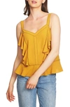 1.state Contrast-stitched Ruffle Camisole In Honey Pot