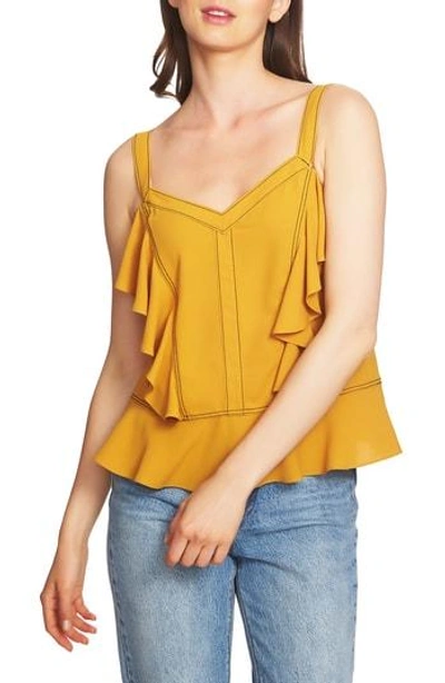 1.state Contrast-stitched Ruffle Camisole In Honey Pot