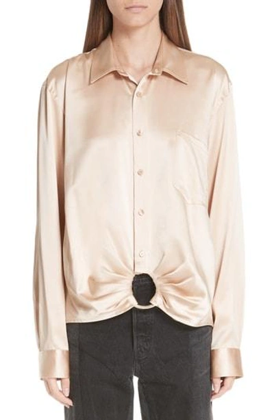 Martine Rose Ring Silk Shirt In Almond