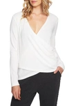 1.state Wrap Front Knit Top In Soft Ecru
