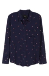 Rails Kate Print Shirt In Navy Cherries