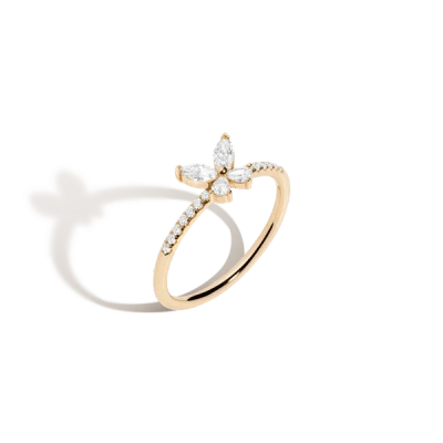 Aurate New York Diamond Butterfly Ring In Rose