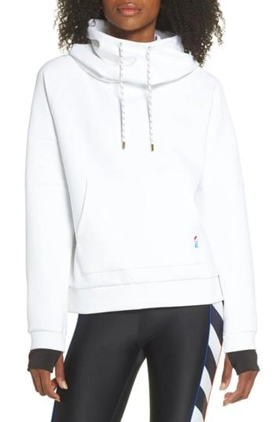 P.e Nation The Defender Ace Stretch-jersey Hoody In White