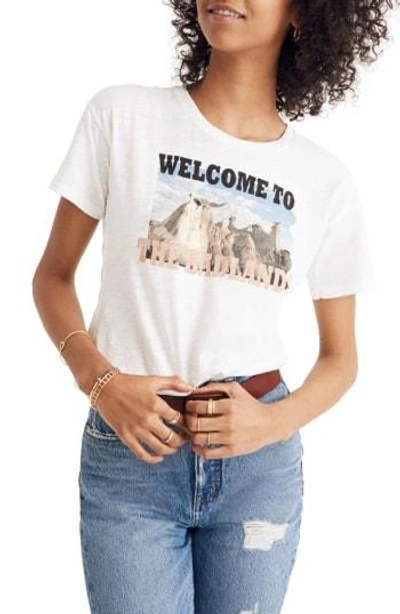 Madewell Welcome To The Badlands Whisper Cotton Crewneck Tee In White Wash