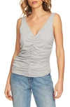 1.state Ruched Front Tank Top In Light Heather Grey