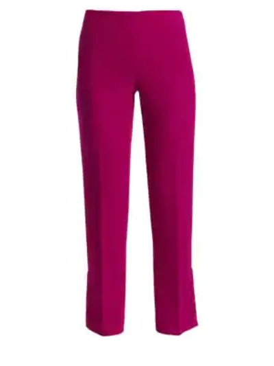 Lela Rose Button Cuff Pants In Magenta