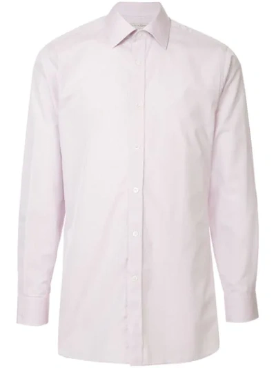 Gieves & Hawkes Micro Check Print Shirt In Pink