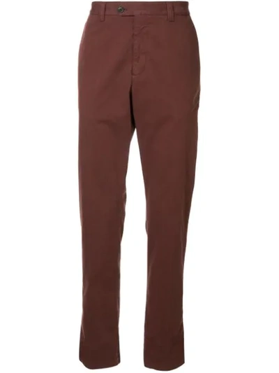 Gieves & Hawkes Tapered Trousers In Red