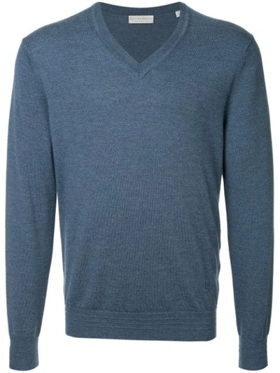 Gieves & Hawkes V-neck Jumper In Blue