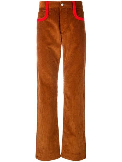 Missoni Straight-leg Cotton-corduroy Trousers In Brown