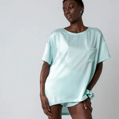 Lunya Washable Silk Tee Set In Infinity Blue