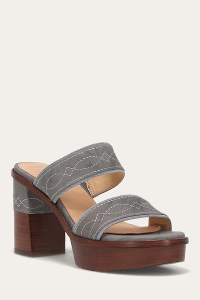 The Frye Company Frye Pipa Woodstock 2 Band Platform Sandal Sandals In Grey Sky