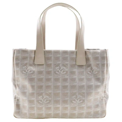 Pre-owned Chanel Travel Line Beige Canvas Tote Bag ()