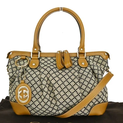 Gucci Diamante Beige Canvas Shoulder Bag ()