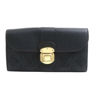 Pre-owned Louis Vuitton Amelia Black Leather Wallet  ()