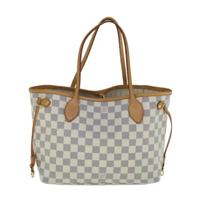 Pre-owned Louis Vuitton Neverfull Pm White Canvas Tote Bag ()