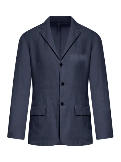 120% Lino Linen Jacket In Blue
