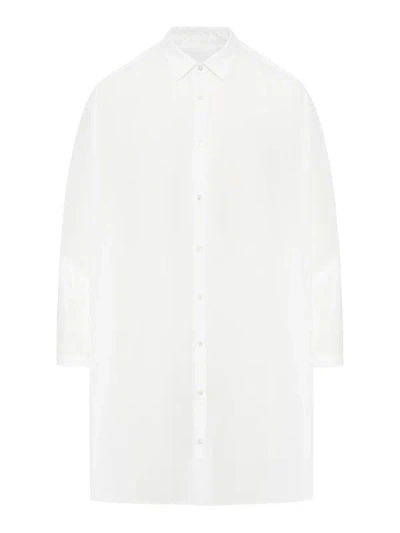 120% Lino Oversized Linen Shirt In White