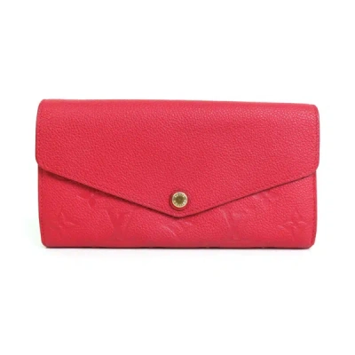 Pre-owned Louis Vuitton Portefeuille Sarah Red Canvas Wallet  ()
