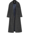 Ganni Woodside Checked Wool-blend Coat In Black