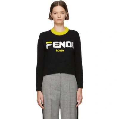 Fendi X Fila Mohair-blend Sweater In Black