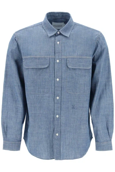 Closed Camicia In Chambray Di Cotone In Blue