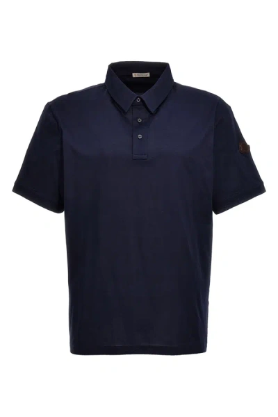 Moncler Men Logo Patch Polo Shirt In Blue