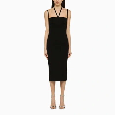 Andreädamo Andreādamo Black Stretch Midi Dress