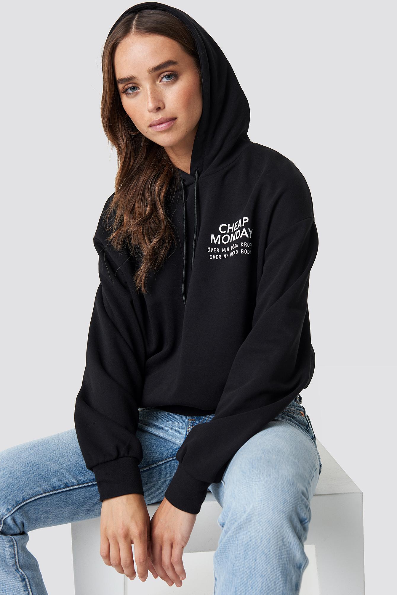 cheap monday black hoodie