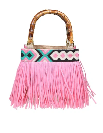 La Milanesa Handbag With Fringes In Pink
