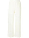 Issey Miyake Clover Lace Wide Trousers In White