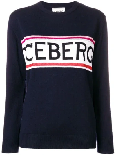 Iceberg Logo Sweatshirt In Blue