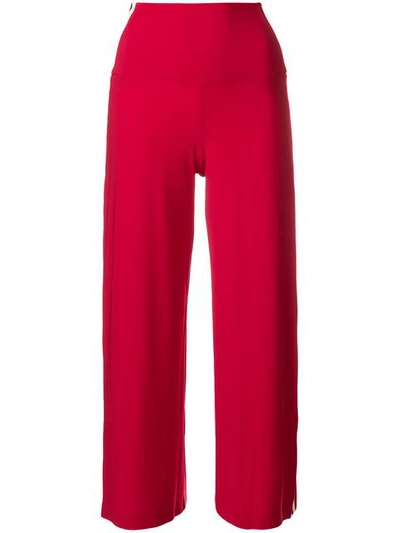 Norma Kamali Side Stripe Cropped Trousers - Red
