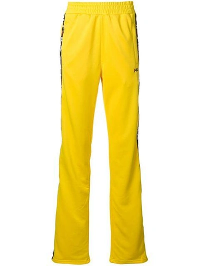 Fila Logo Stripe Track Pants In Yellow