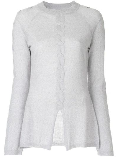 Onefifteen Twist Front Knitted Top In Grey