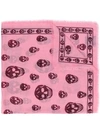 Alexander Mcqueen Skull Print Silk Scarf In Pink