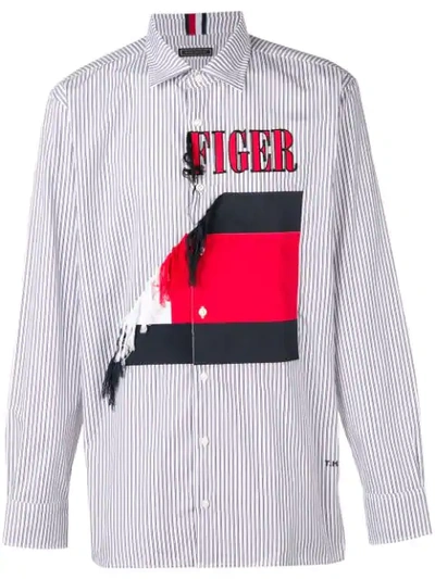 Tommy Hilfiger Hilfiger Collection Embroidered Striped Shirt - Blue