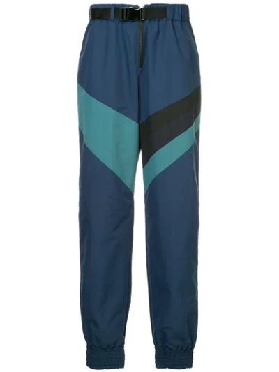 Facetasm Contrast Stripe Track Pants In Blue