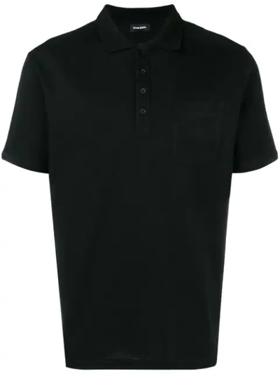 Diesel Short Sleeved Polo Shirt In Black