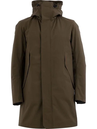 Herno Padded Mid-length Raincoat In Green