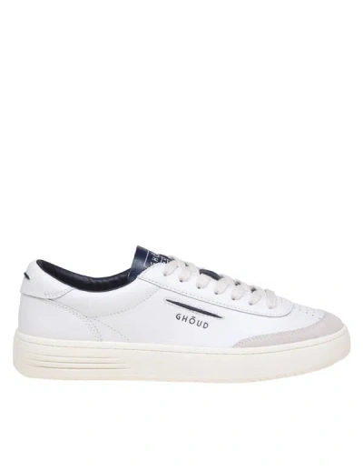 Ghoud Lido Low Trainers In White/blue Leather And Suede In Leat/suede Wht/blue